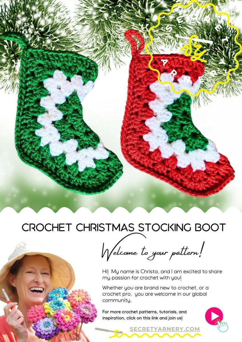 Crochet Christmas Stocking Boot – Unique Holiday Boot Pattern.