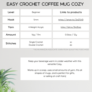 Crochet Coffee Mug Cozy - Secret Yarnery