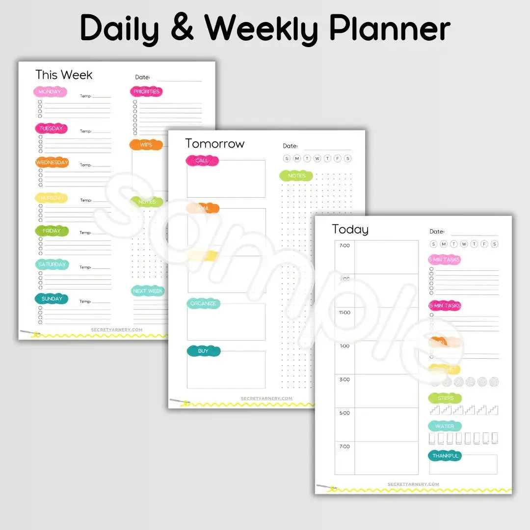 Crochet Life & Productivity Planner 2025 - 62 Page Bundle