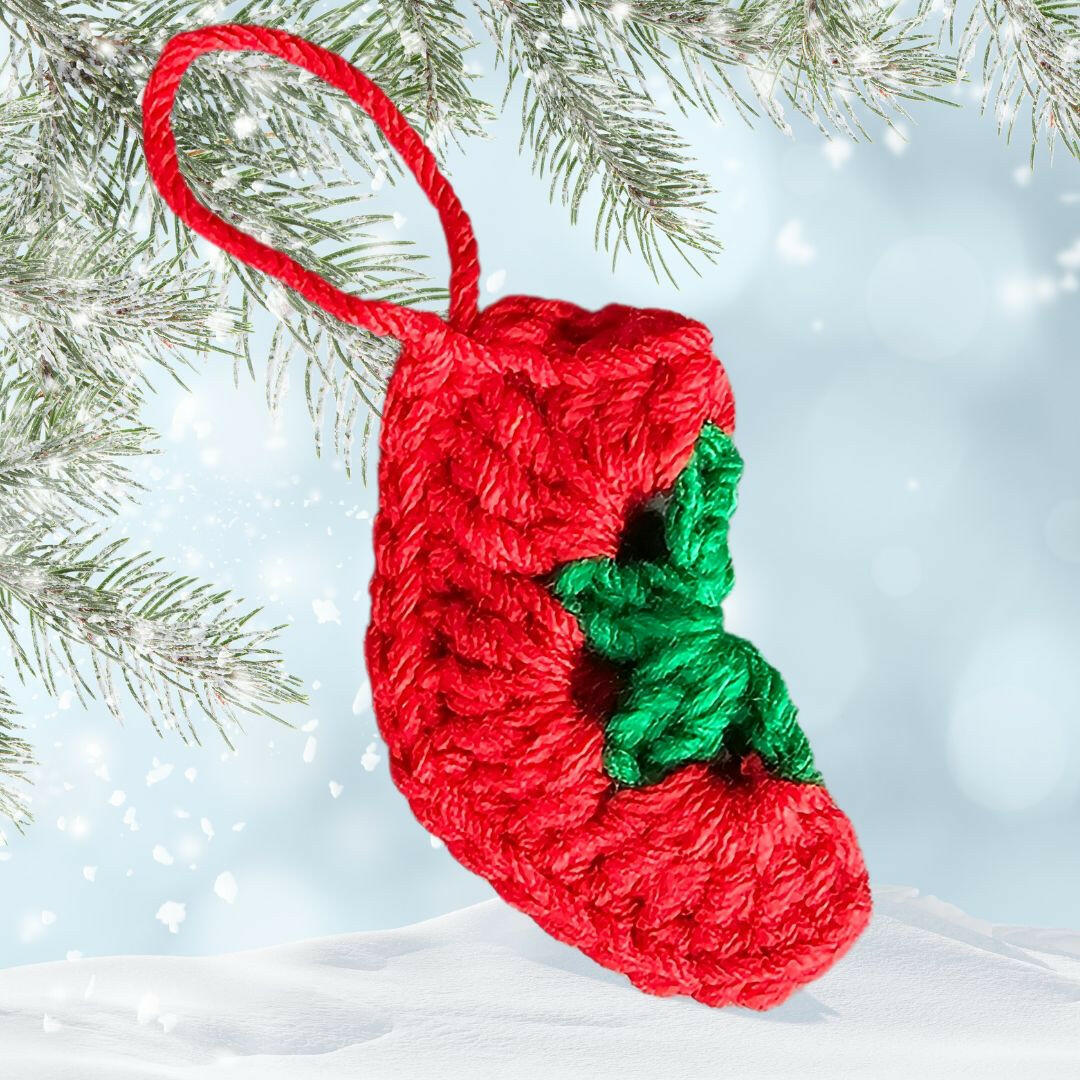 Crochet Mini Stocking Ornaments – Festive and Easy Holiday Pattern.