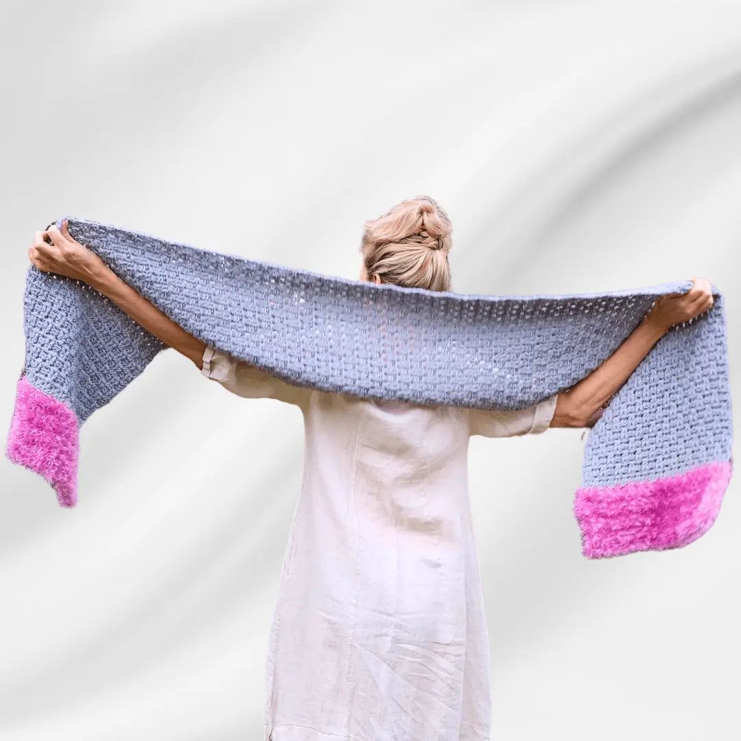 Discover the Secret Stitch with the Orchid Storm Textured Crochet Scarf!.