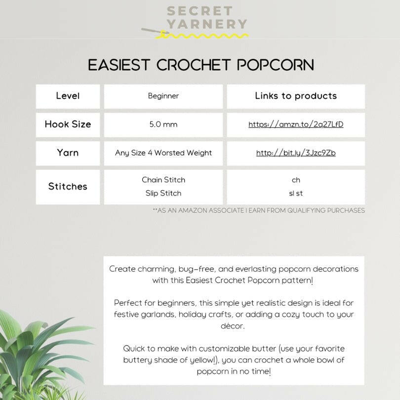 Easiest Crochet Popcorn Pattern – Realistic and Fun! - Secret Yarnery