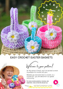 Easy Crochet Easter Baskets.