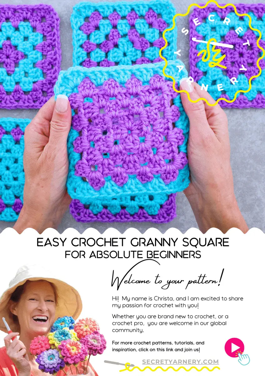 Easy Crochet Granny Square for Absolute Beginners.