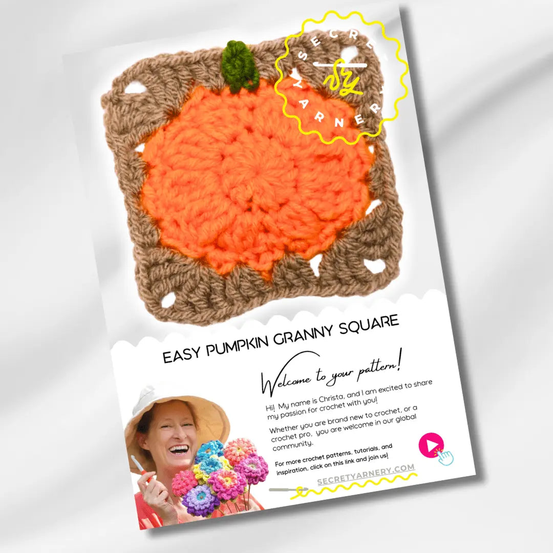 Easy Crochet Pumpkin Granny Square.