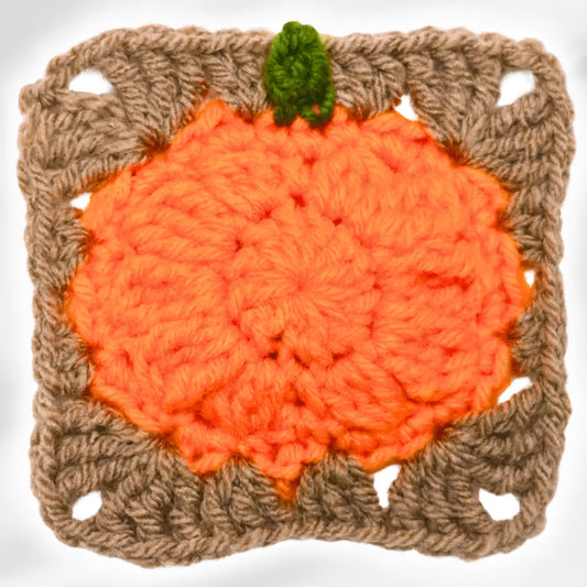 Easy Crochet Pumpkin Granny Square.