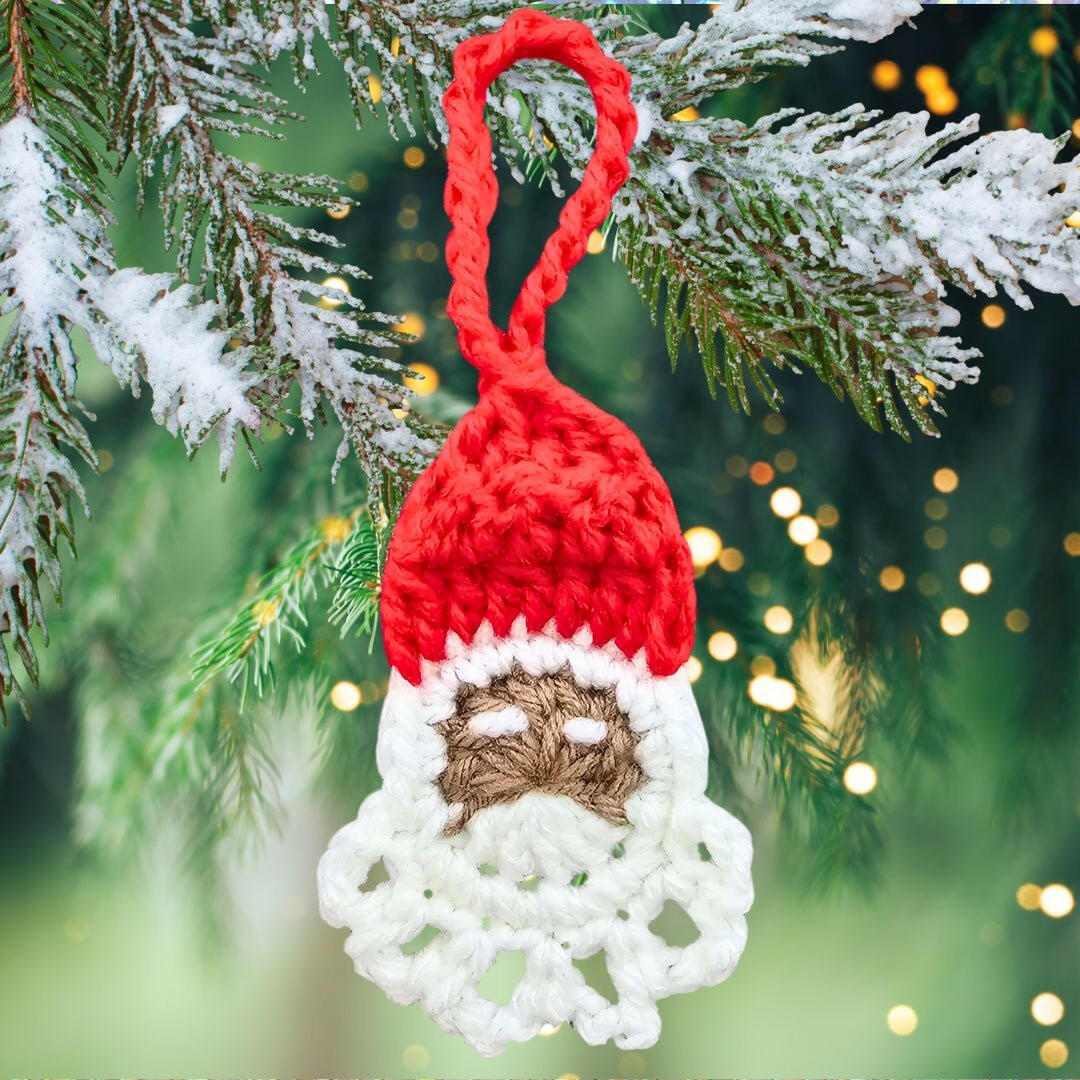 Easy Crochet Santa Pattern 3 Ways: Gift Tags, Ornaments, and Keychains - Secret Yarnery
