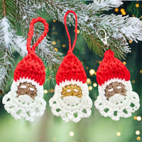 Easy Crochet Santa Pattern 3 Ways: Gift Tags, Ornaments, and Keychains - Secret Yarnery