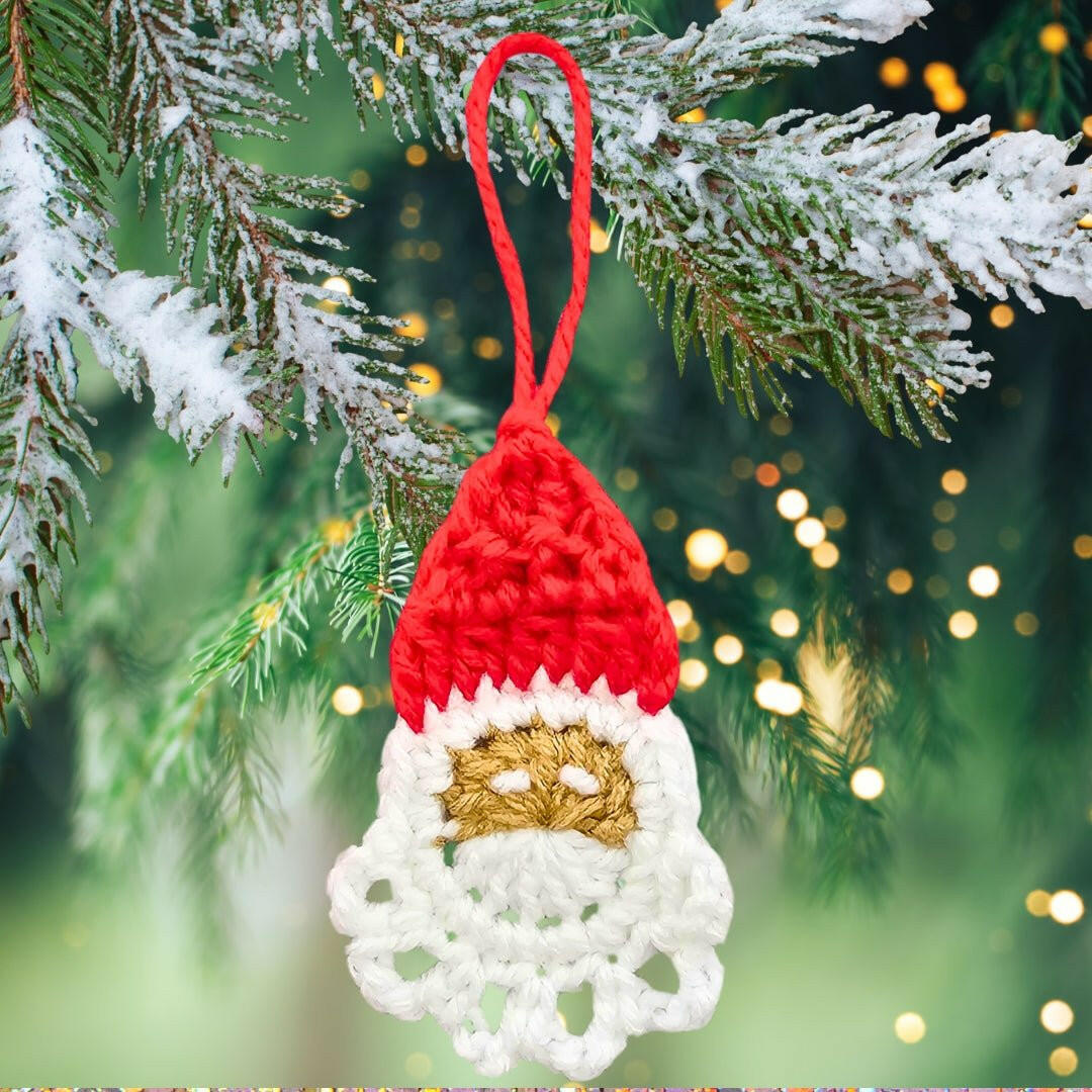 Easy Crochet Santa Pattern 3 Ways: Gift Tags, Ornaments, and Keychains