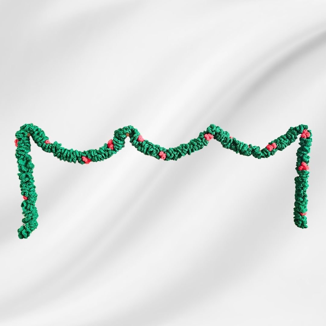 Evergreen Crochet Christmas Garland – Festive DIY Holiday Pattern - Secret Yarnery