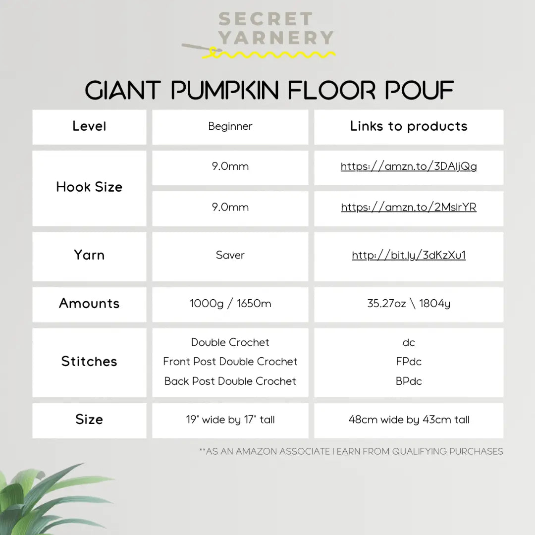 Giant Pumpkin Crochet Floor Pouf