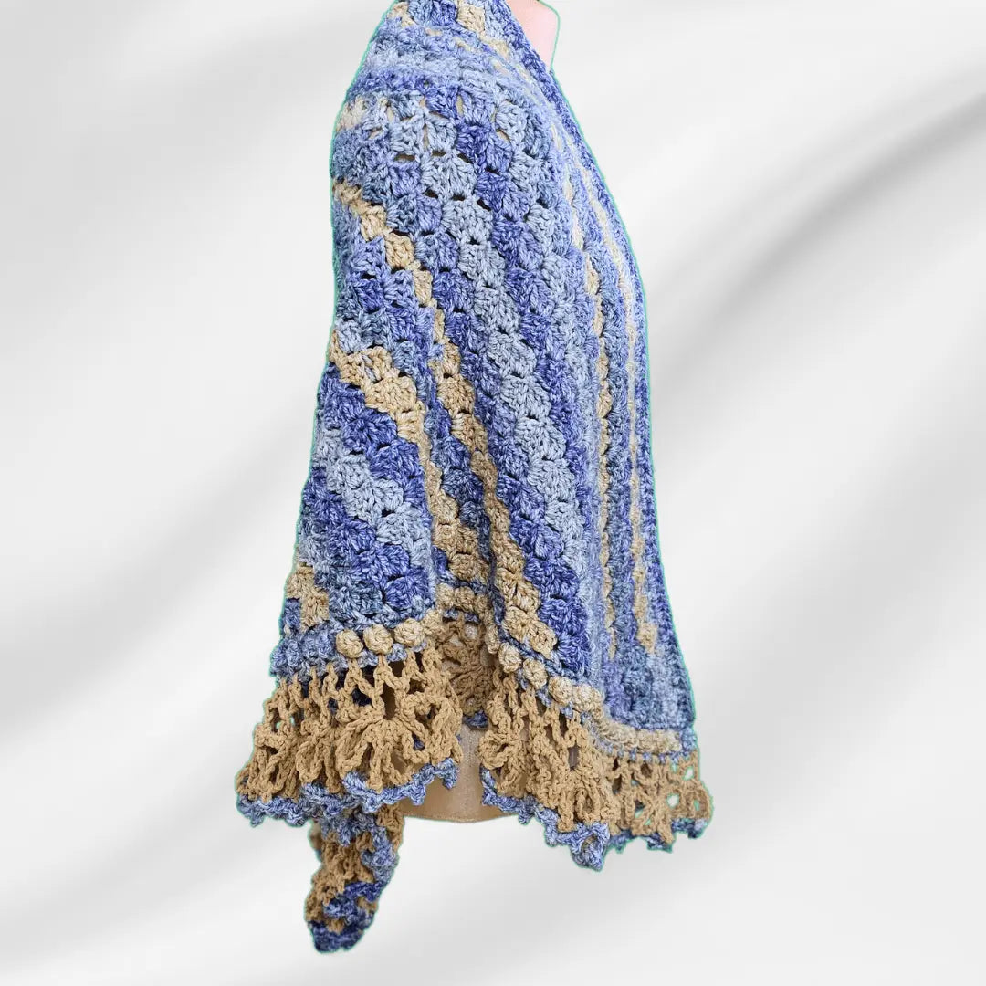 Luscious Crochet Shawl with Lettuce Berry Border