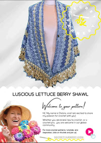 Luscious Crochet Shawl with Lettuce Berry Border.