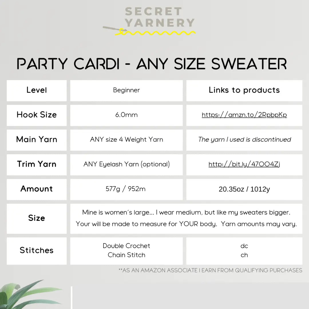 Party Cardi - Easy Crochet Sweater Pattern for Beginners.