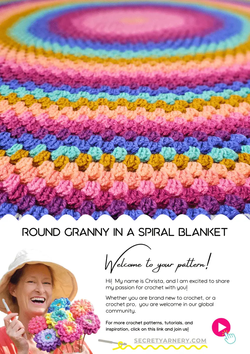 Round Granny in a Spiral Blanket - Secret Yarnery