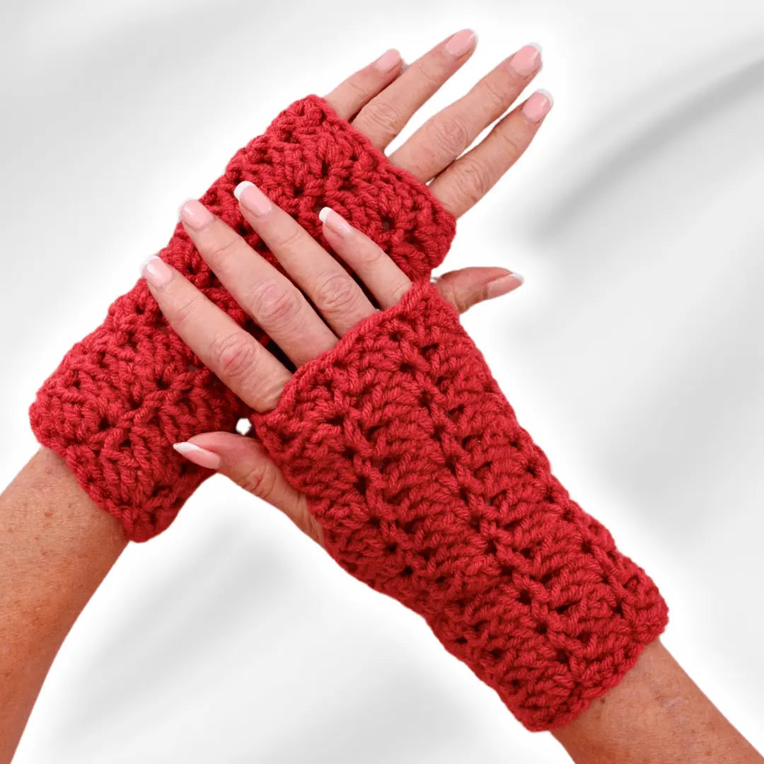 Sober Granny in a Spiral Crochet Fingerless Gloves – Easy and Stylish Pattern.