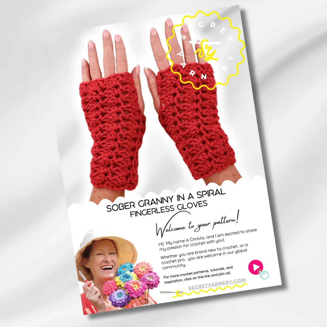 Sober Granny in a Spiral Crochet Fingerless Gloves – Easy and Stylish Pattern.