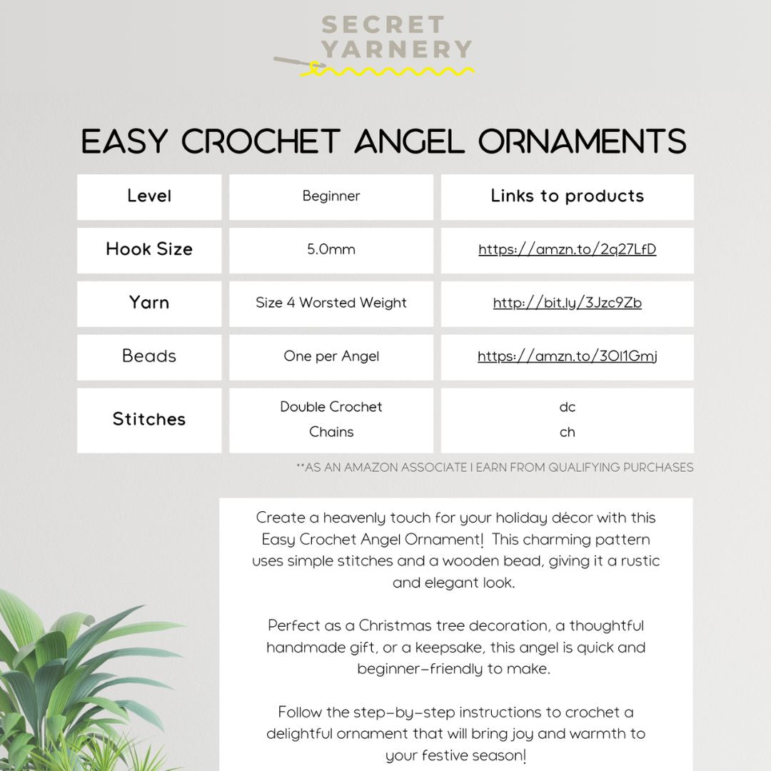 Super Easy Crochet Angel Ornament Pattern – Perfect for Beginners - Secret Yarnery