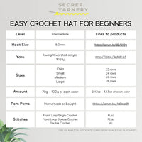 Super Easy Crochet Hat Pattern - Secret Yarnery