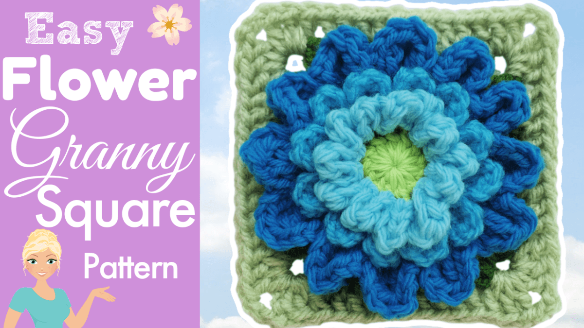 Chrysanthemum Crochet Flower Granny Square - BloomScape CAL #6.