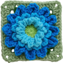 Chrysanthemum Crochet Flower Granny Square - BloomScape CAL #6.