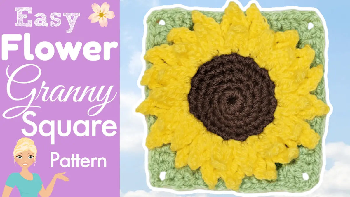 3D Crochet Sunflower Granny Square – Beautiful and Easy Floral Pattern