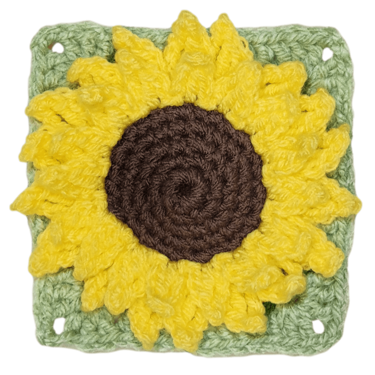 3D Crochet Sunflower Granny Square - The Secret Yarnery