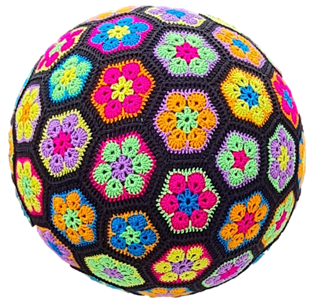 African Flower Crochet Yoga Ball Cover - The Secret Yarnery