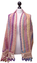 Aurora Dawn Crochet Shawl with Dragon Teeth Border – Elegant Pattern for All Seasons.