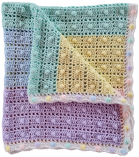 Berry Biscuit Baby Blanket with Gumdrop Border – Sweet Crochet Pattern for Beginners.