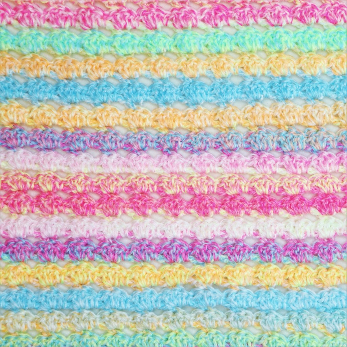 Candy Cradle Crochet Baby Blanket with Stacking Shells Border - secretyarnery