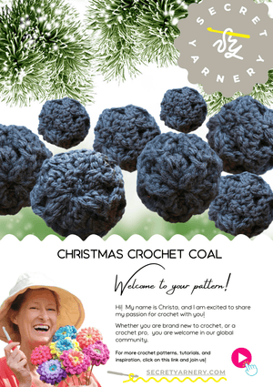 Christmas Crochet Coal - Secret Yarnery