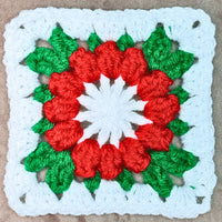 Christmas Crochet Flower Granny Square: Festive Flair for the Holidays.