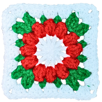 Christmas Crochet Flower Granny Square: Festive Flair for the Holidays.