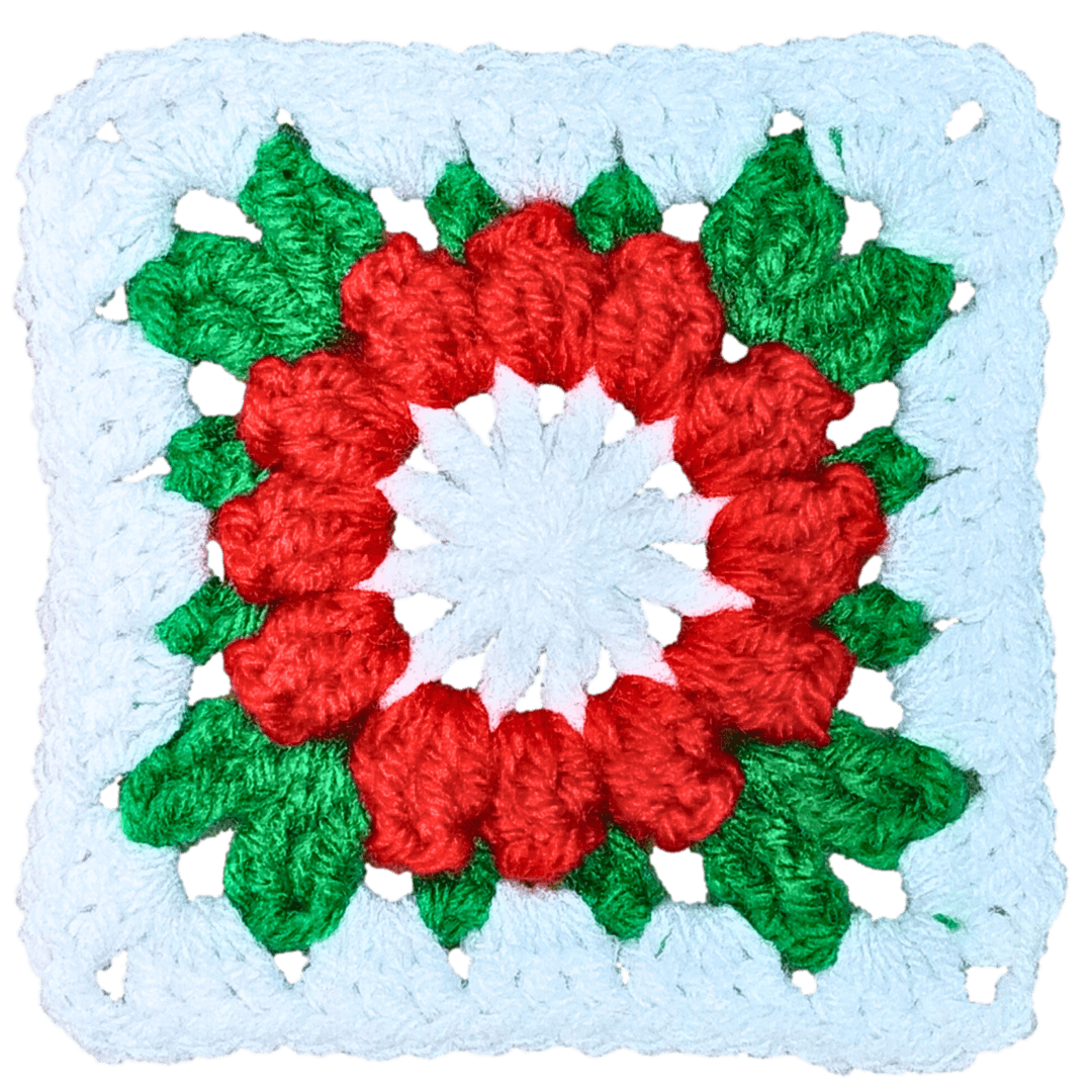 Christmas Crochet Flower Granny Square - The Secret Yarnery