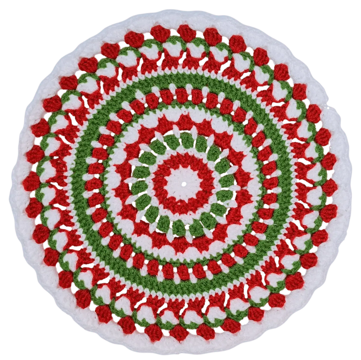 Christmas Mandala Crochet Placemat – Festive and Easy Pattern for Beginners.