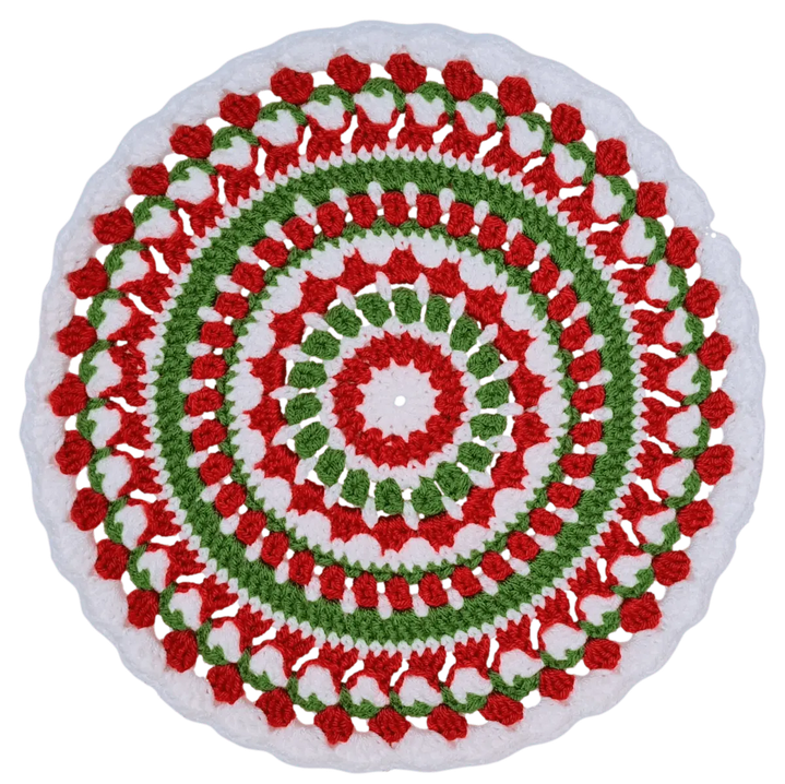 Christmas Mandala Crochet Placemat – Festive and Easy Pattern for Beginners