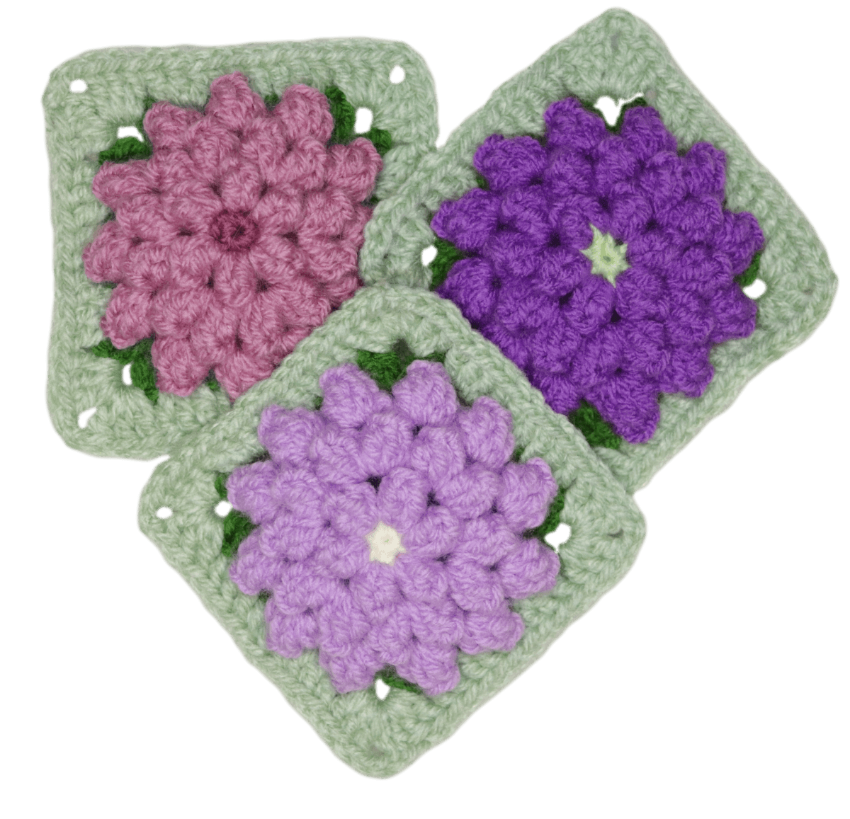 Crochet Flower Granny Square - Zinnia - The Secret Yarnery