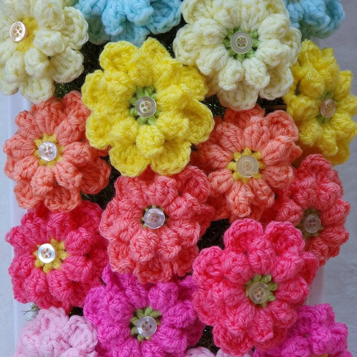 Crochet Flower Planter Box – Perfect for Indoor Window Decor.