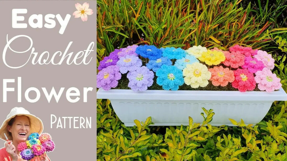 Crochet Flower Planter Box – Perfect for Indoor Window Decor.