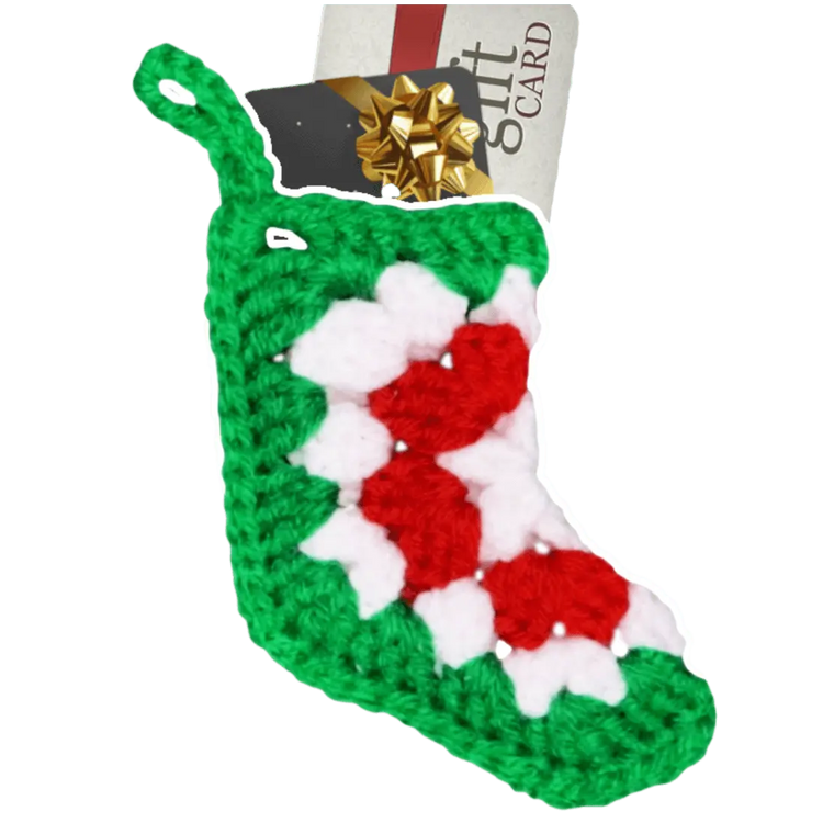 Crochet Gift Card Holder Stocking – Festive and Easy Pattern for Holiday Gifting.
