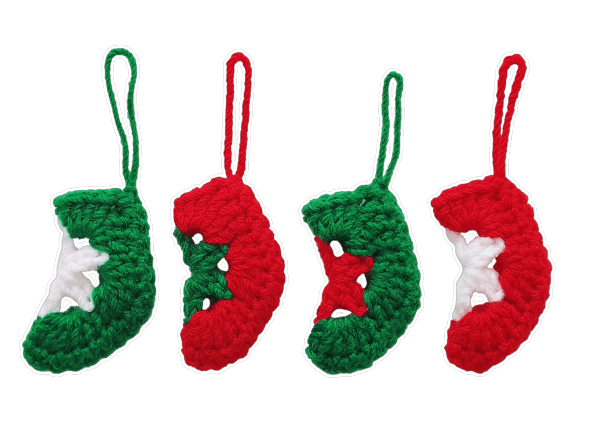 Crochet Mini Stocking Ornaments - The Secret Yarnery