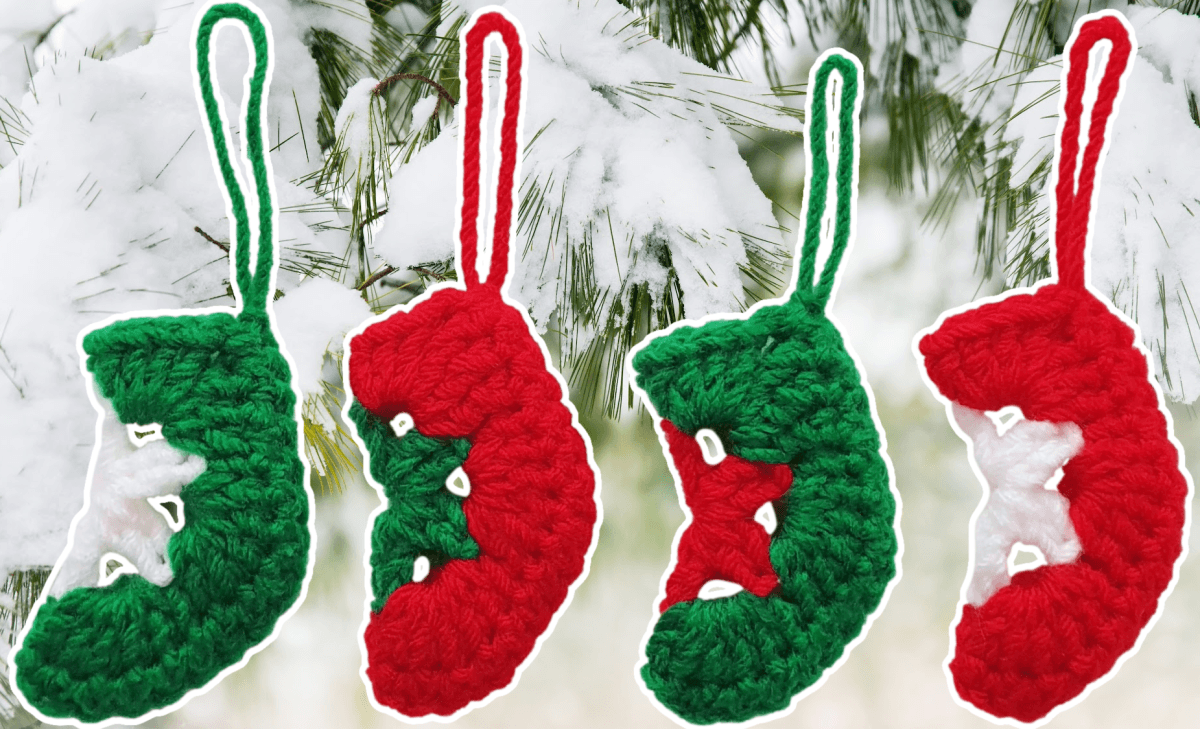 Crochet Mini Stocking Ornaments - The Secret Yarnery