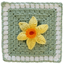 Daffodil Crochet Flower Granny Square - BloomScape CAL #9.