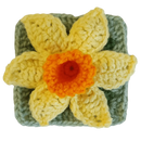 Daffodil Crochet Flower Granny Square - BloomScape CAL #9.