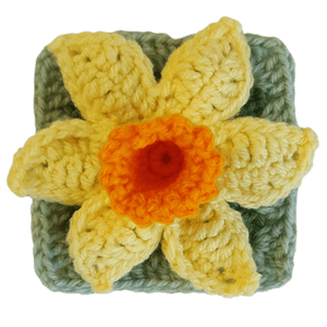 Daffodil 3D Crochet Granny Square - BloomScape CAL #9 - The Secret Yarnery