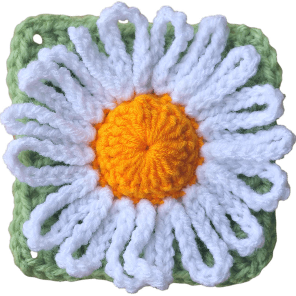 Daisy Crochet Flower Granny Square - Secret Yarnery