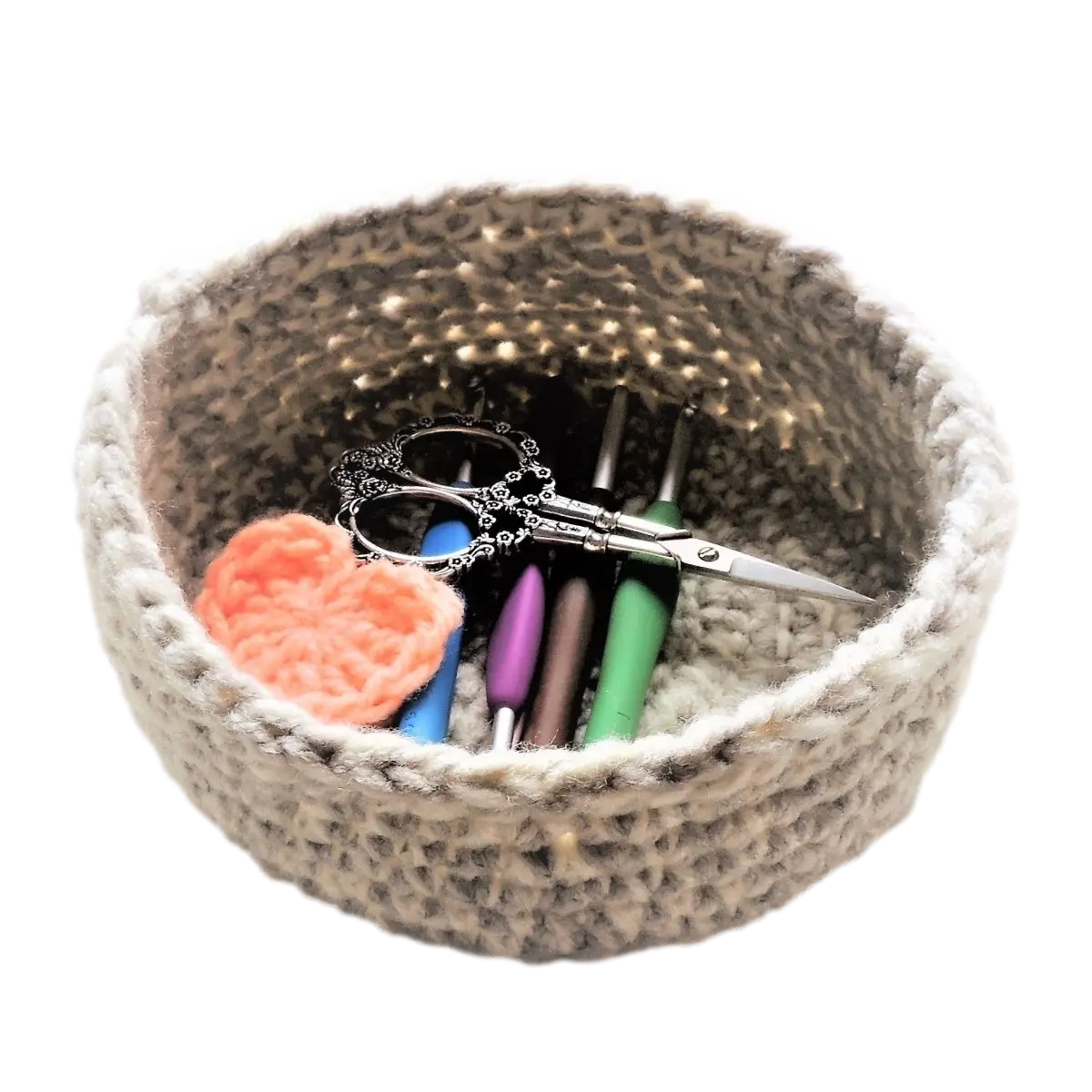 Easy Crochet Desk Basket – Simple Organizer Pattern for Beginners.