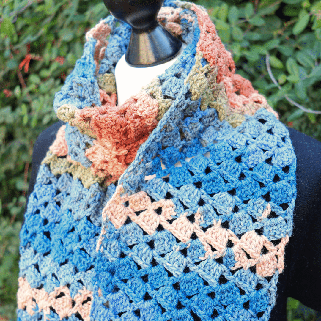 Drunken Granny Crochet Scarf - The Secret Yarnery