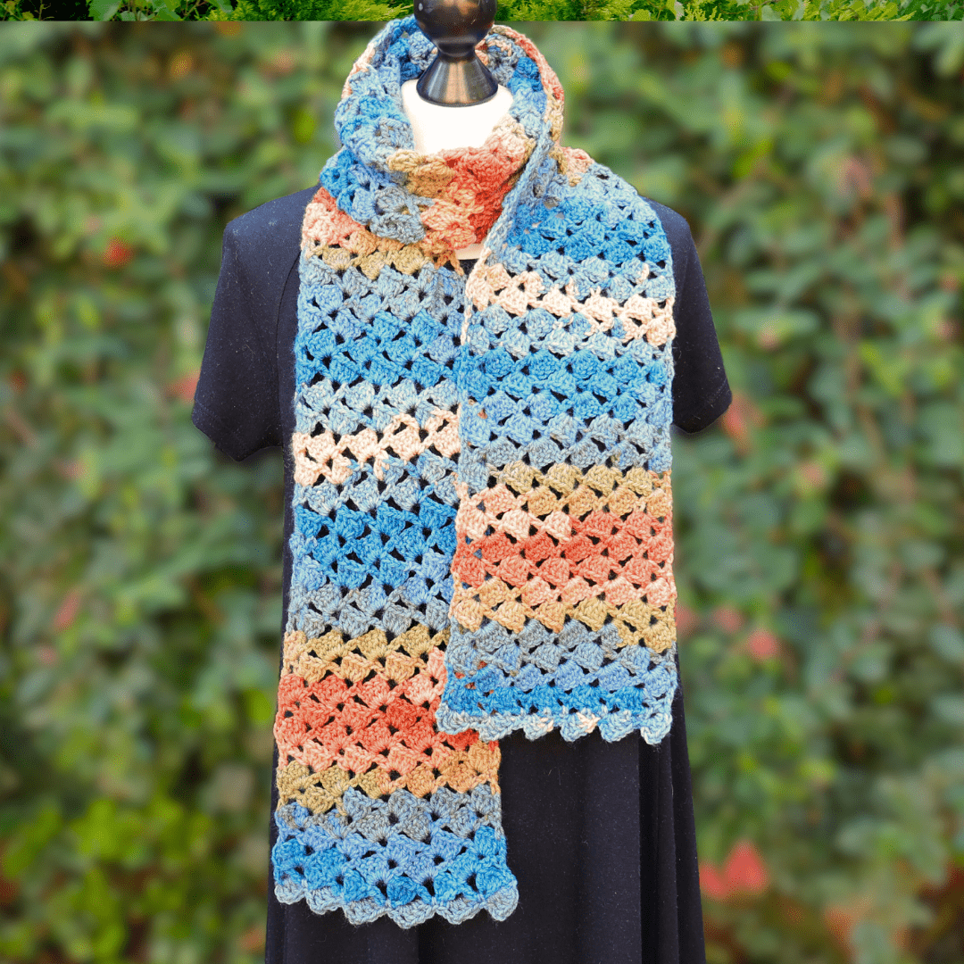 Drunken Granny Crochet Scarf - The Secret Yarnery